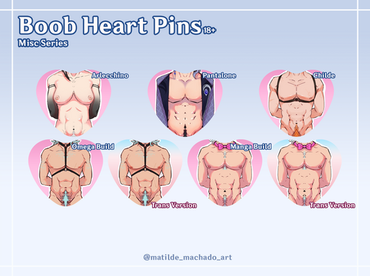 NSFW Heart Pins